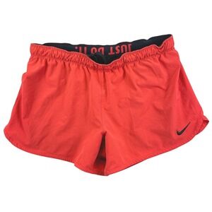 Nike Men's L Dri-FIT Running Shorts Red Athletic Gym Training Logo Drawstring
